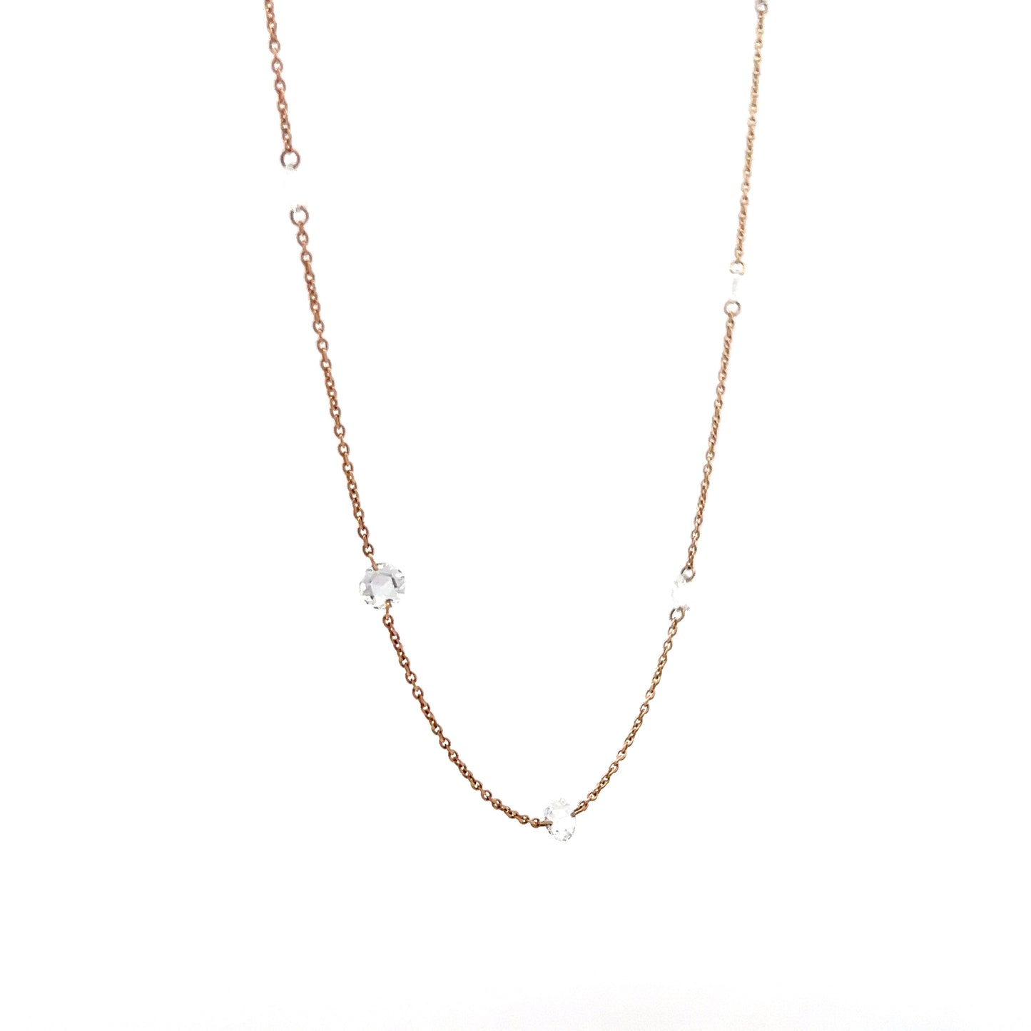2.00 Rose Cut Diamonds by the Yard Necklace in 18k