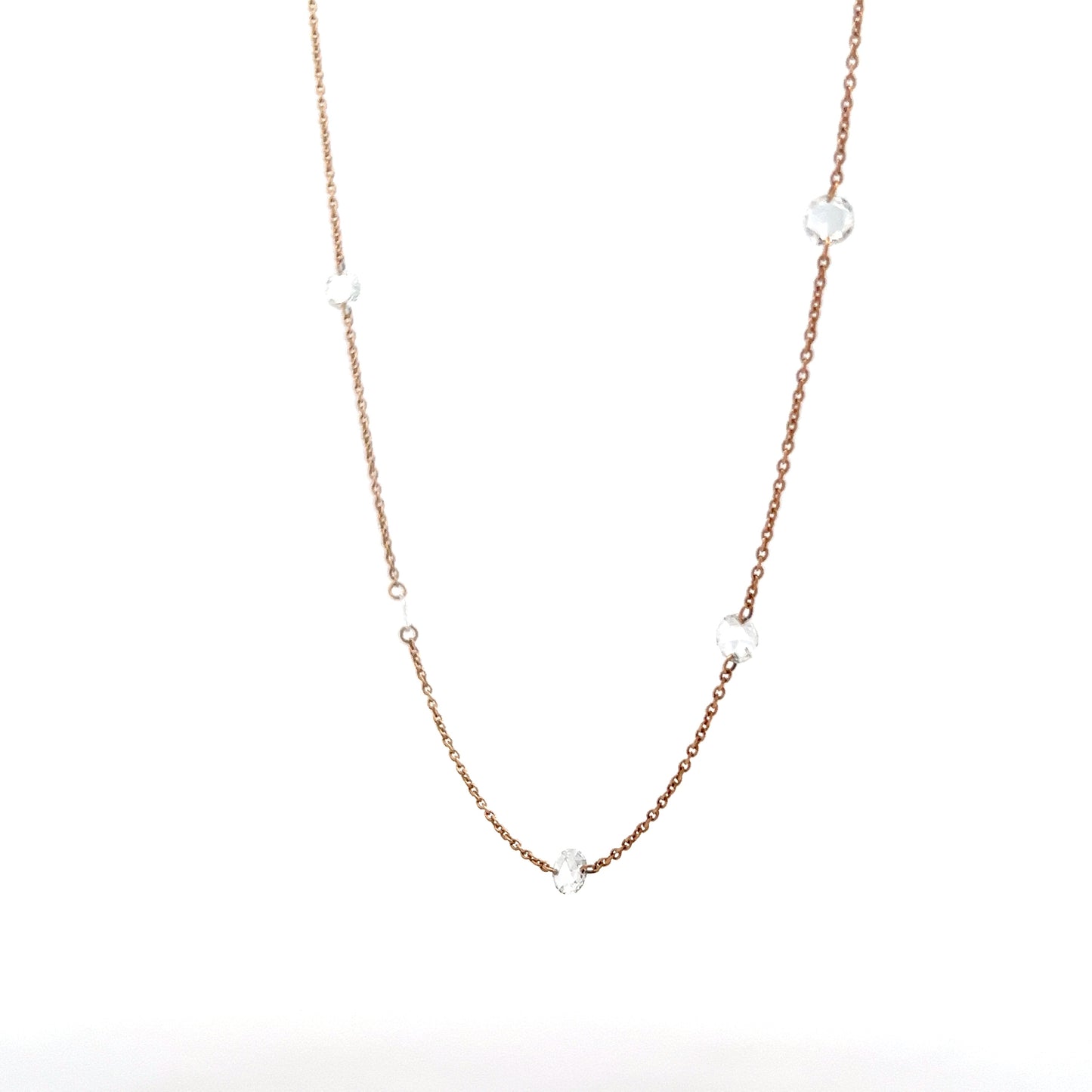2.00 Rose Cut Diamonds by the Yard Necklace in 18k