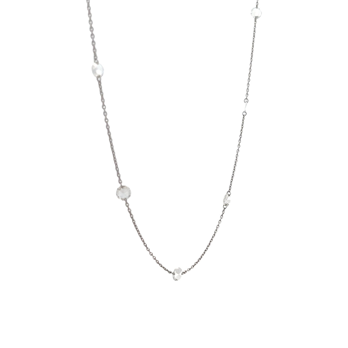 2 Carat Rose Cut Diamond Necklace in 18k