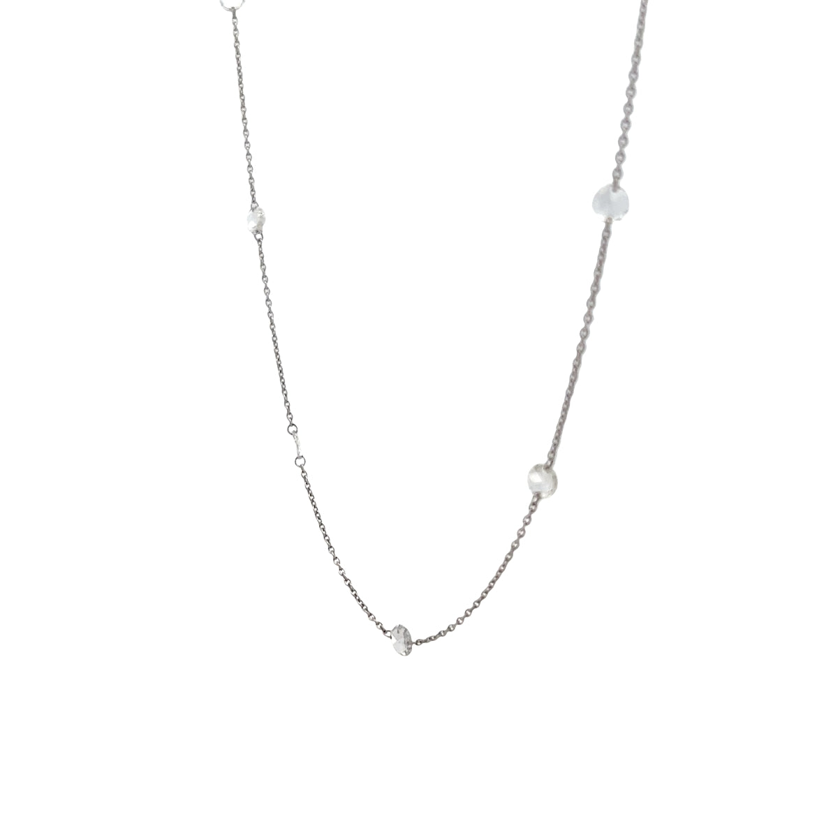 2 Carat Rose Cut Diamond Necklace in 18k