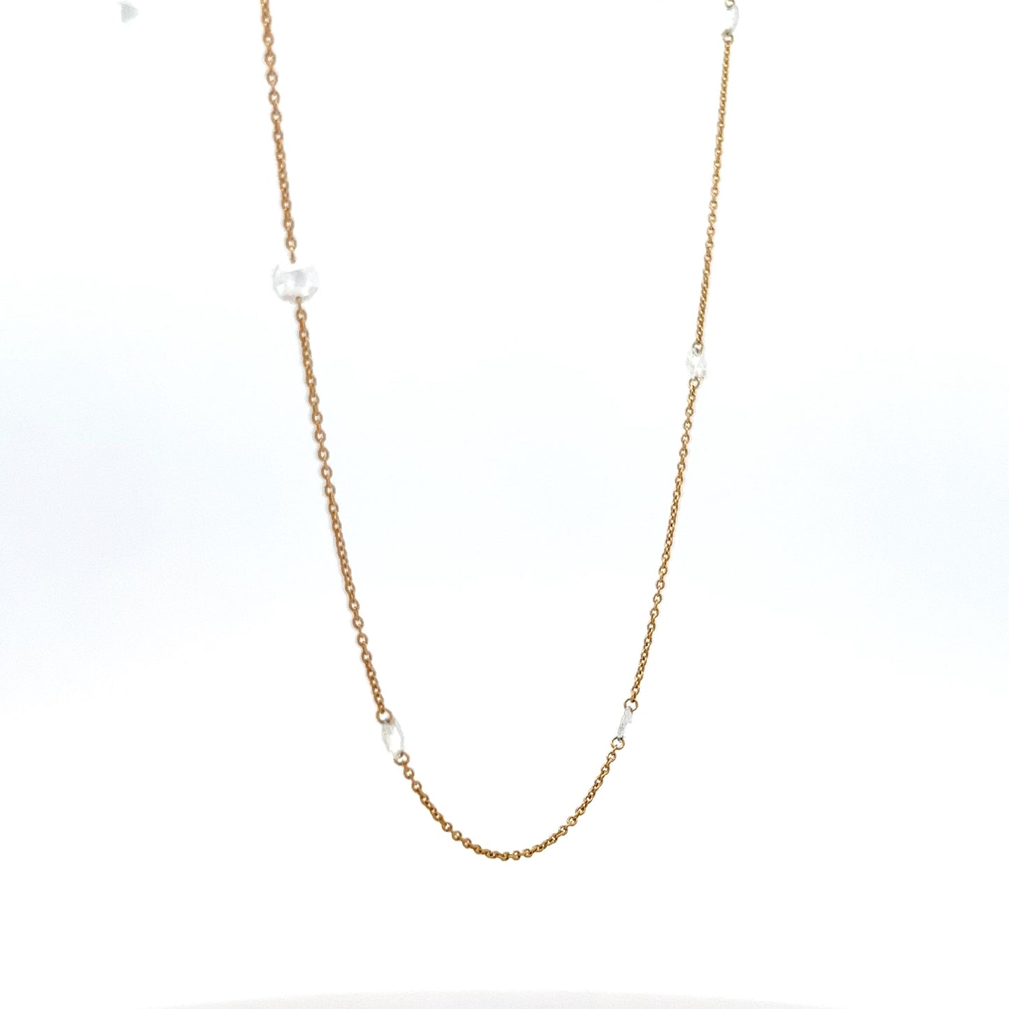 2.00 Rose Cut Diamond Necklace in 18k in Yellow Gold