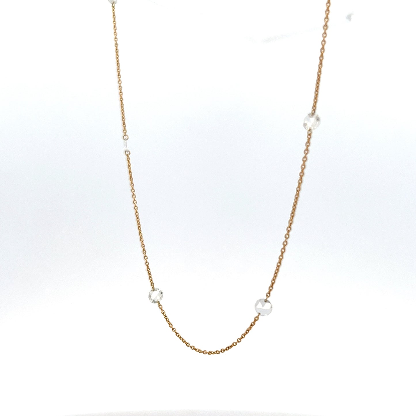 2.00 Rose Cut Diamond Necklace in 18k in Yellow Gold