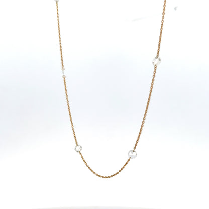2.00 Rose Cut Diamond Necklace in 18k in Yellow Gold