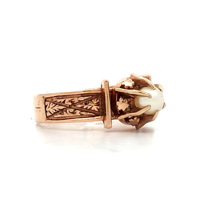 Antique Victorian Pearl Ring 14k Rose Gold