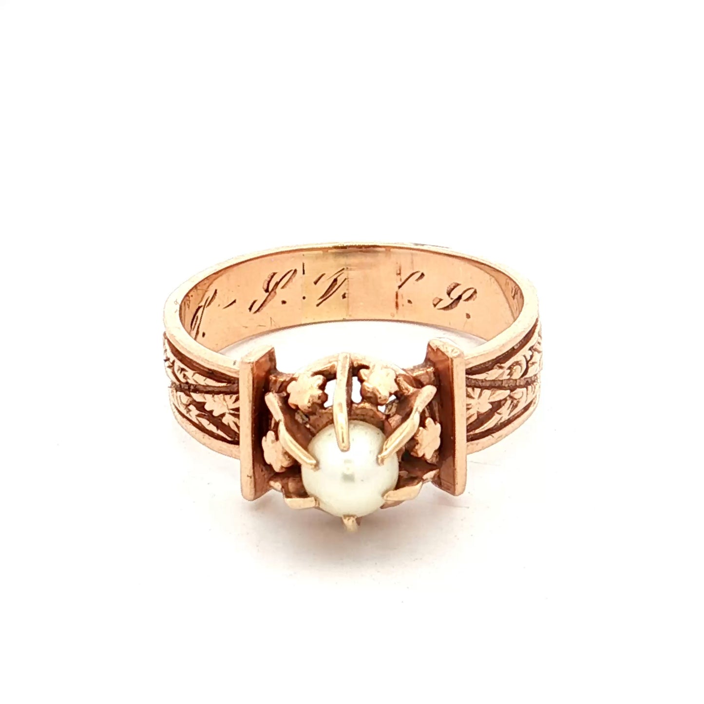 Antique Victorian Pearl Ring 14k Rose Gold