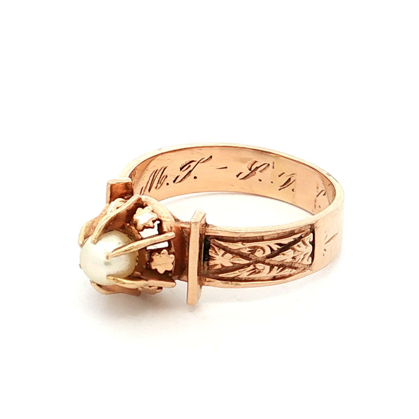 Antique Victorian Pearl Ring 14k Rose Gold