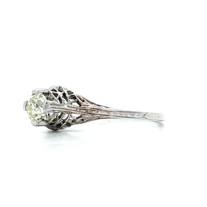 .47 Antique Old Mine Diamond Engagement Ring 18k
