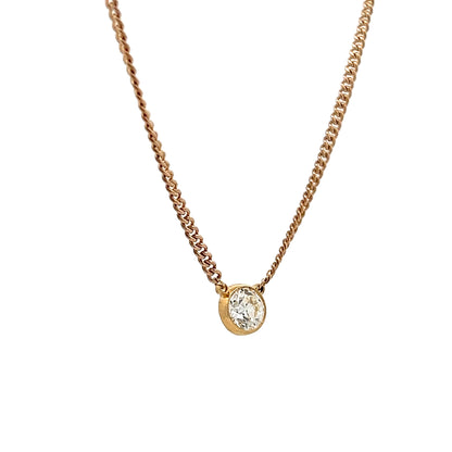 .60 Solitaire Diamond Pendant Necklace 14k