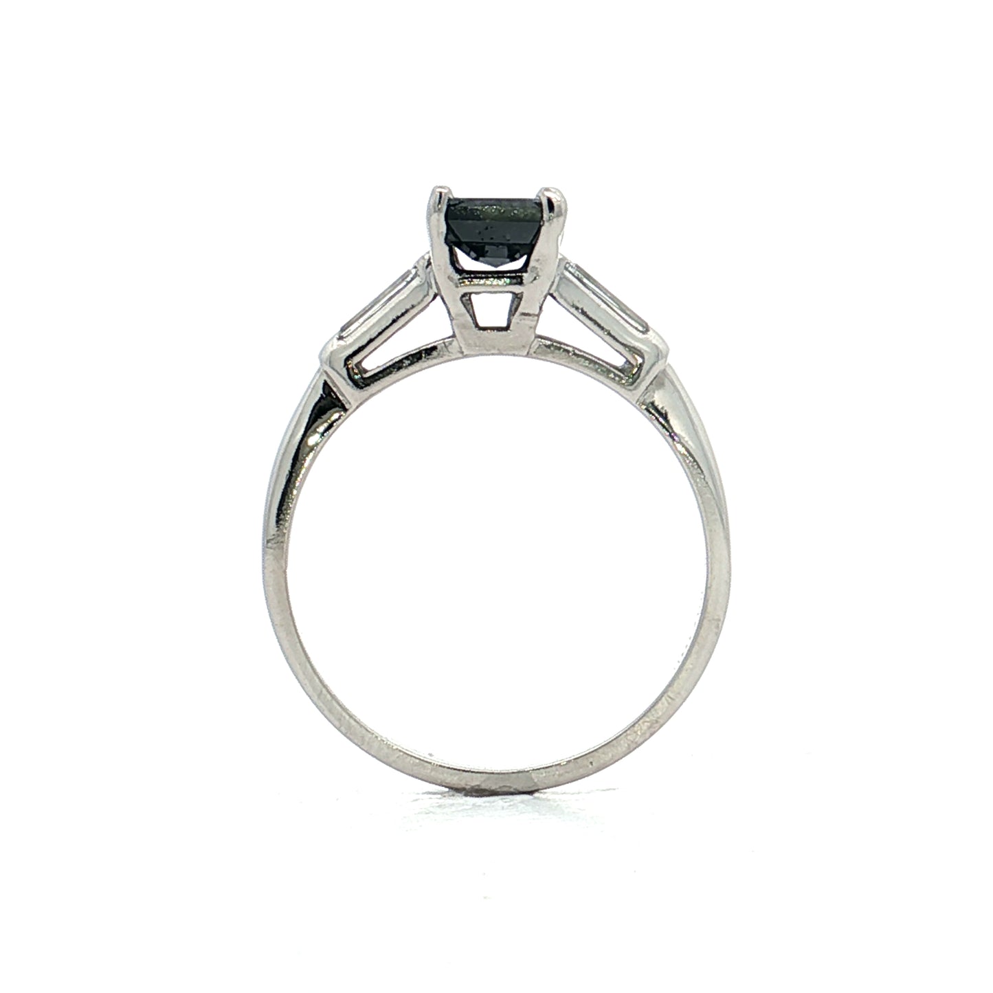 1.17 Vintage Emerald Cut Diamond Engagement Ring Platinum