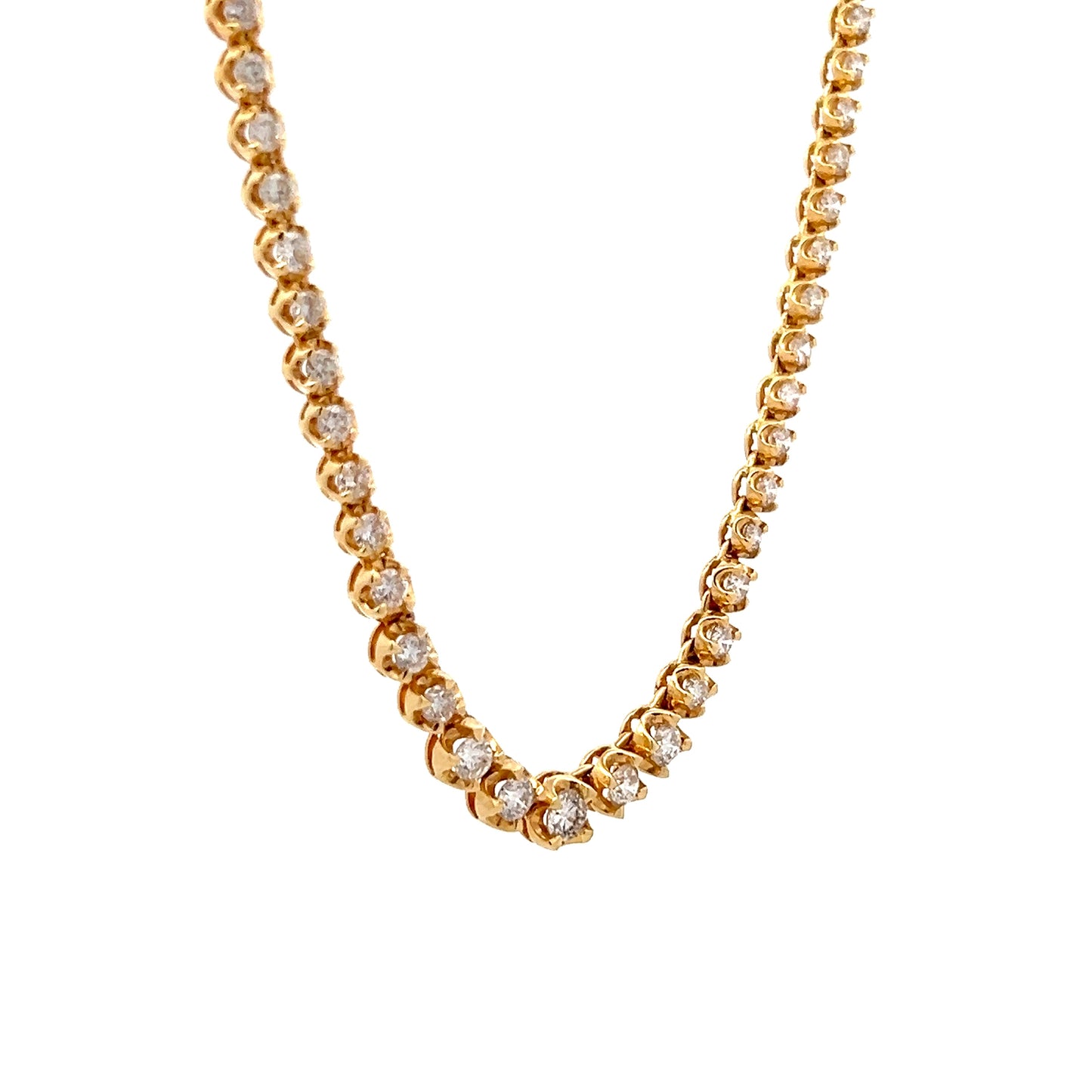 5 Carat Diamond Riviera Necklace in 18k Yellow Gold