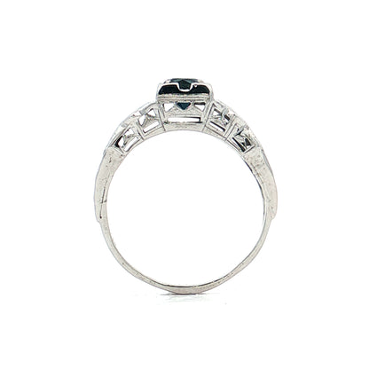 .65 Antique Deco Sapphire Engagement Ring 18k