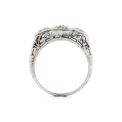 .40 Antique Three Stone Engagement Ring in 18k
