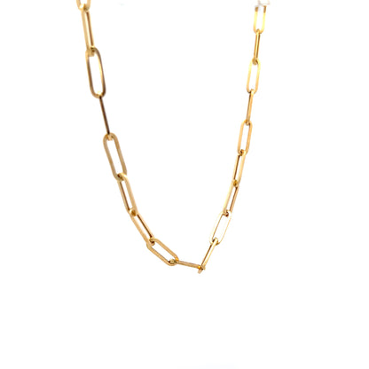 18" Paperclip Chain Necklace in 18k Yellow Gold