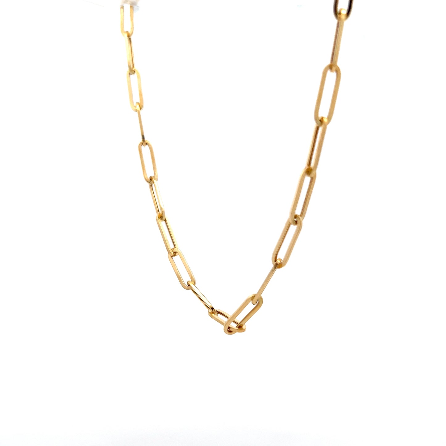 18" Paperclip Chain Necklace in 18k Yellow Gold