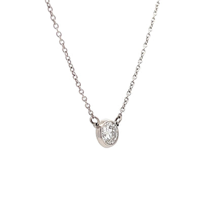 .72 Diamond Solitaire Necklace in Platinum