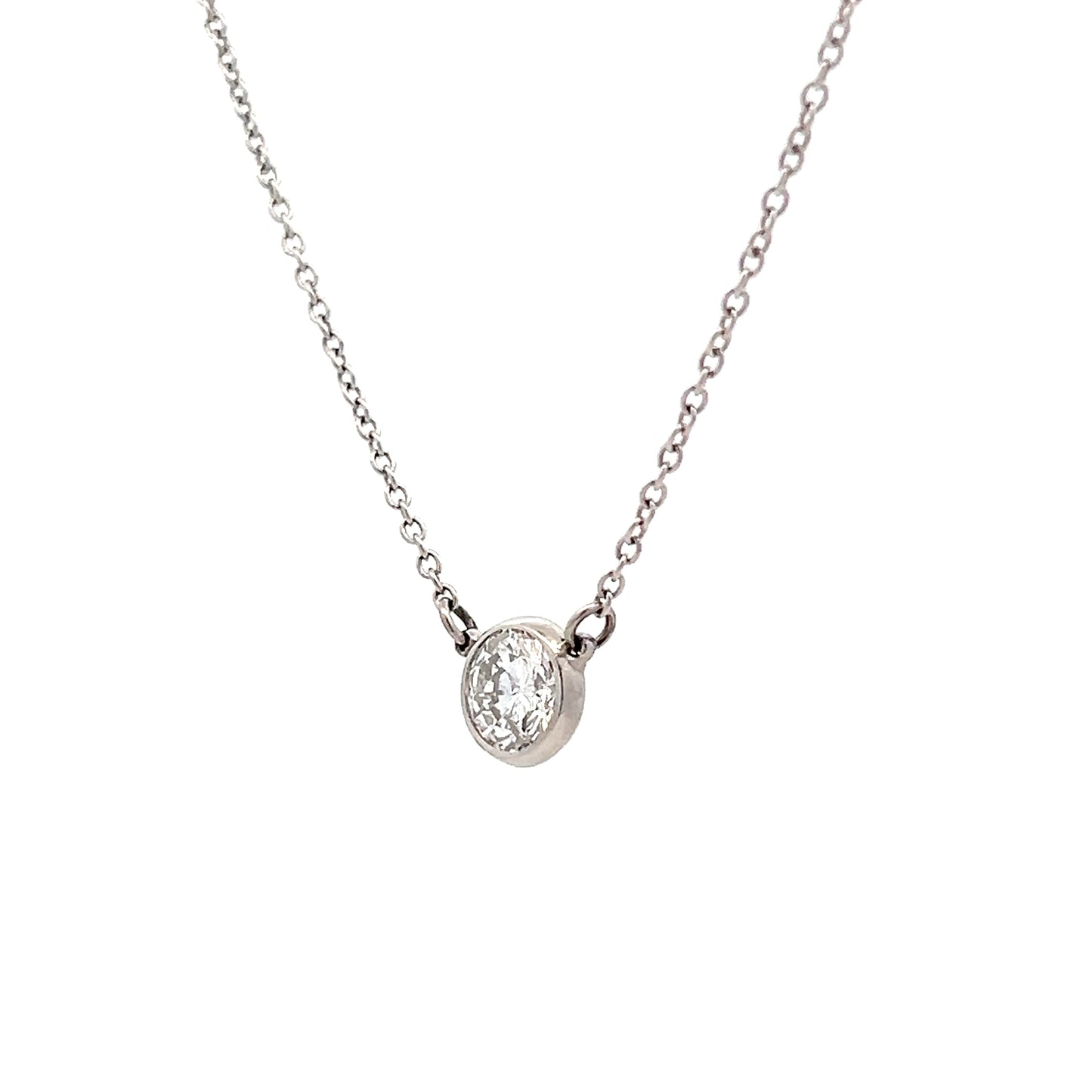 .72 Diamond Solitaire Necklace in Platinum