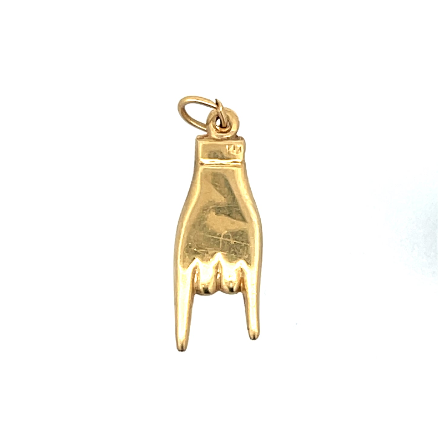 Vintage Mid-Century Figa Charm in 14k Yellow Gold