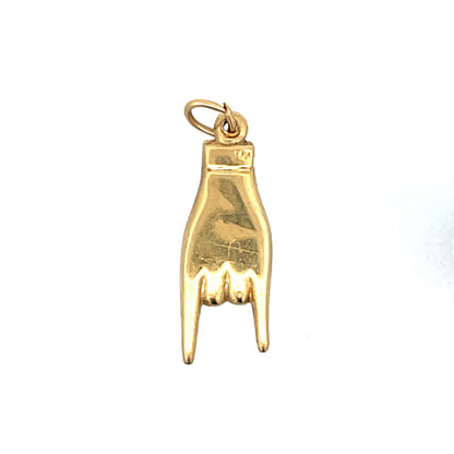 Vintage Mid-Century Figa Charm in 14k Yellow Gold