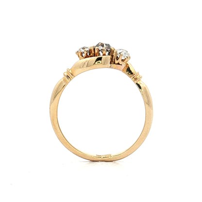 .20 Victorian Diamond Three Stone Ring 18k Yellow Gold