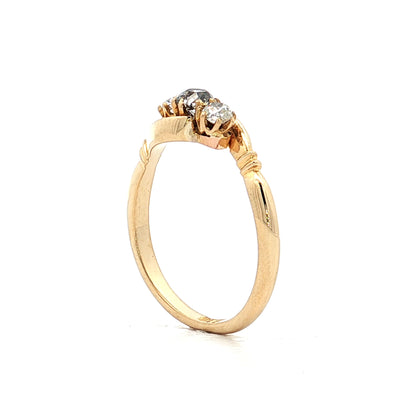 .20 Victorian Diamond Three Stone Ring 18k Yellow Gold