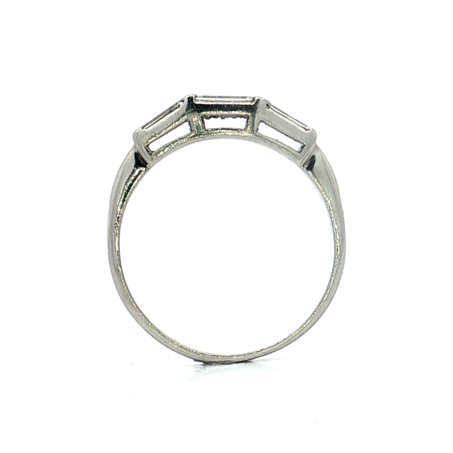 .15 Vintage Baguette Diamond Wedding Band Platinum