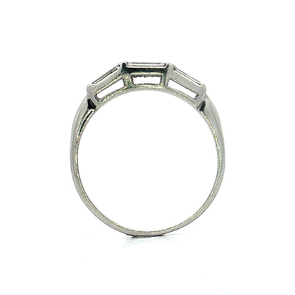 .15 Vintage Baguette Diamond Wedding Band Platinum