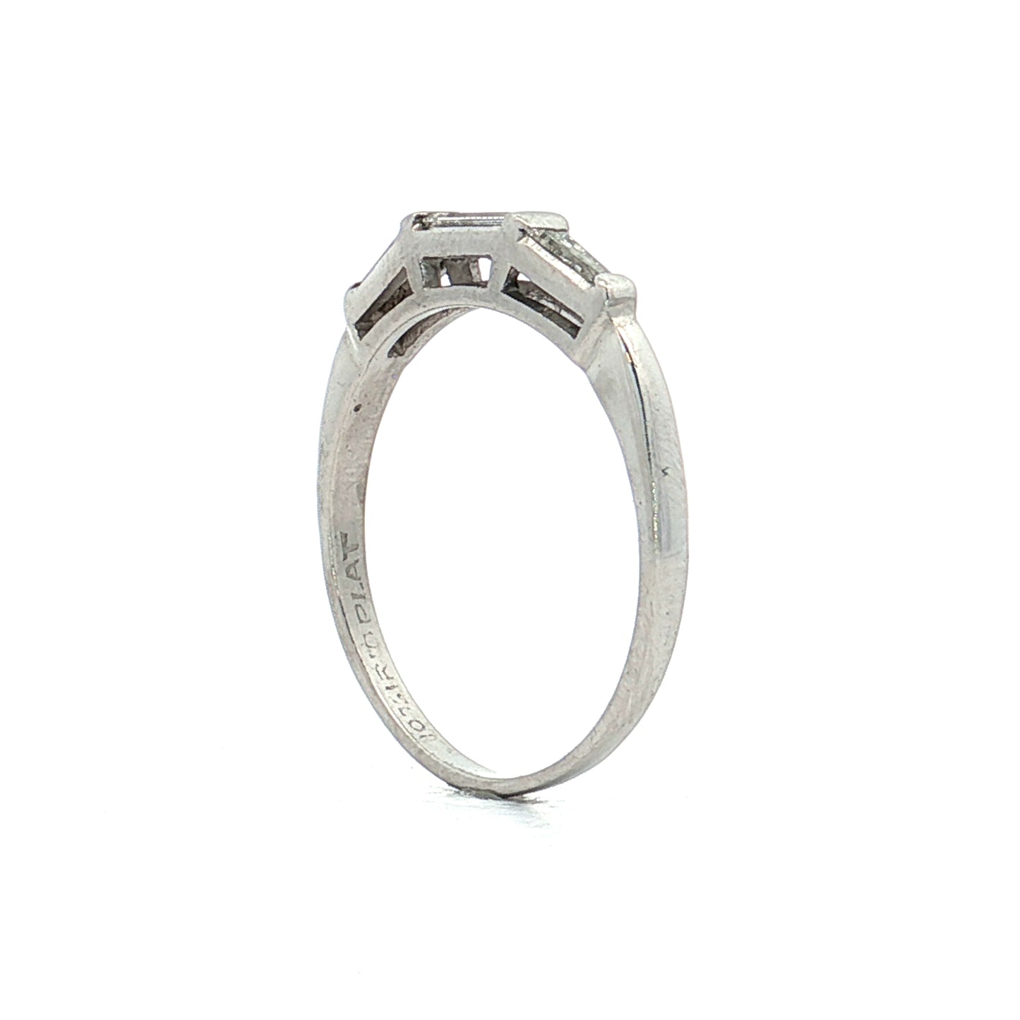 .15 Vintage Baguette Diamond Wedding Band Platinum