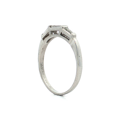 .15 Vintage Baguette Diamond Wedding Band Platinum