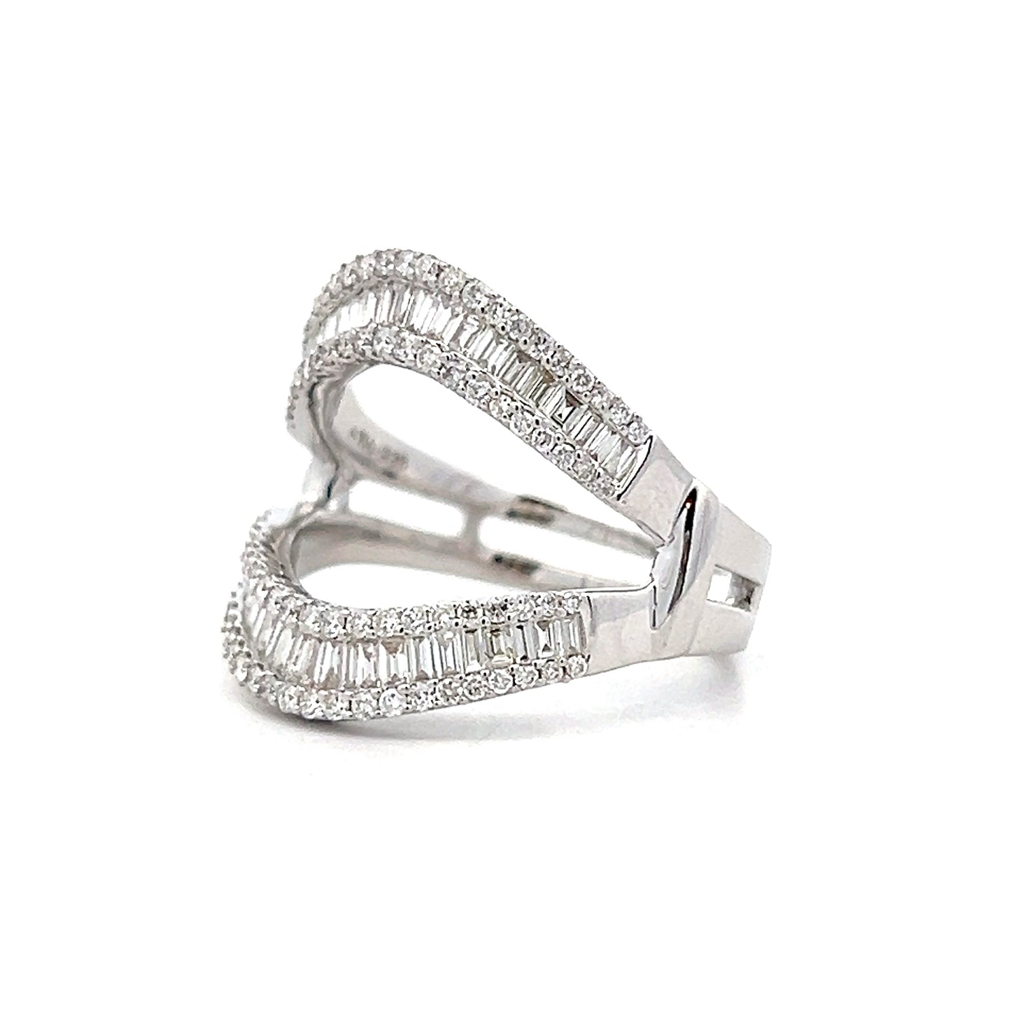 .98 Baguette Cut Diamond Eternity Cocktail Ring 14k