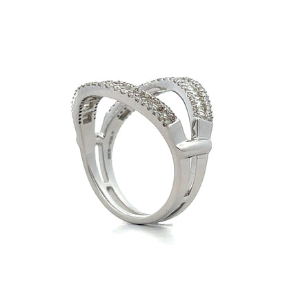 .98 Baguette Cut Diamond Eternity Cocktail Ring 14k