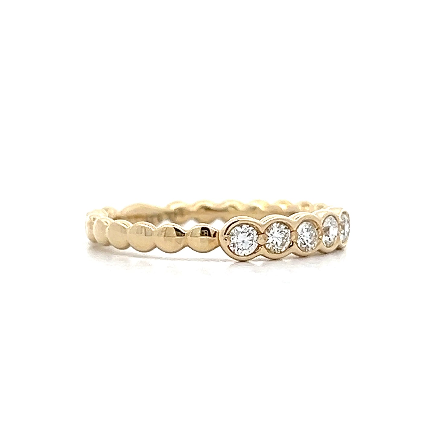 .25 Bezel Diamond Five Stone Band in 14k Yellow Gold