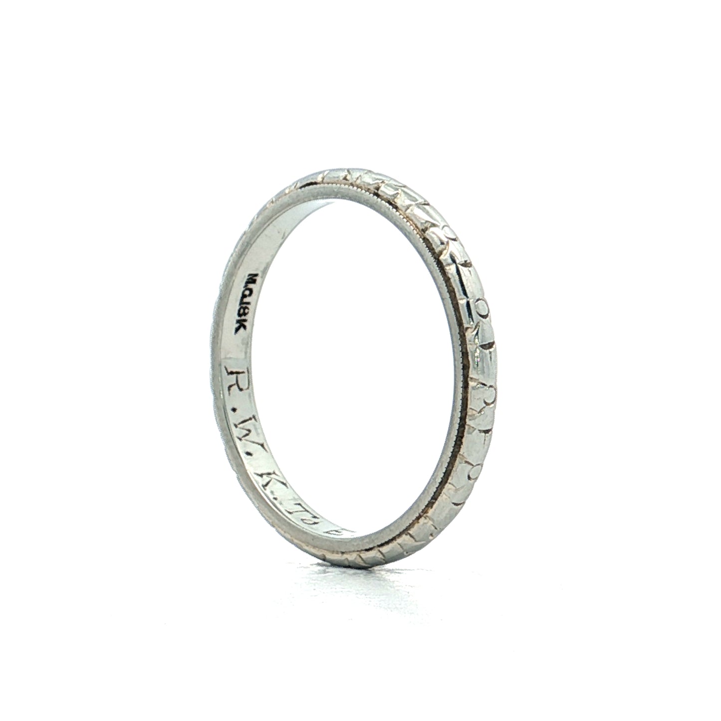 Antique Art Deco Orange Blossom Wedding Band 18k