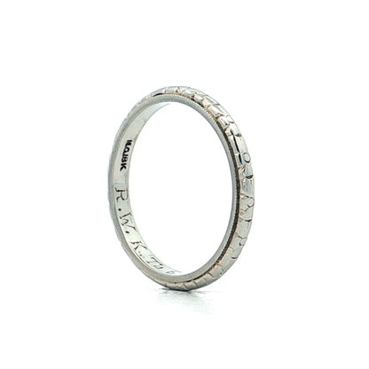 Antique Art Deco Orange Blossom Wedding Band 18k