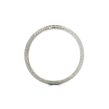 Antique Art Deco 2mm Chevron Wedding Band 18k