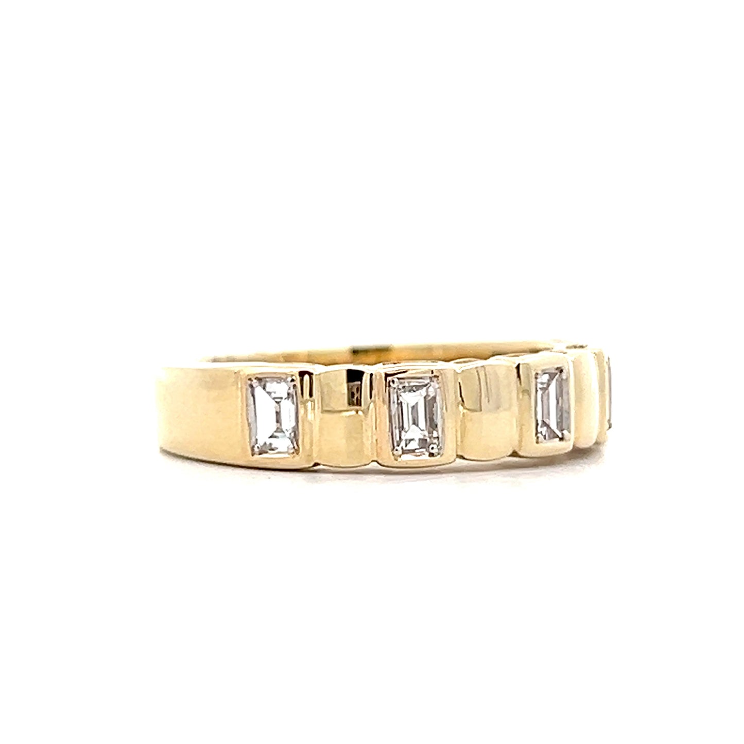 .46 Five Stone Bezel Wedding Band in 14k