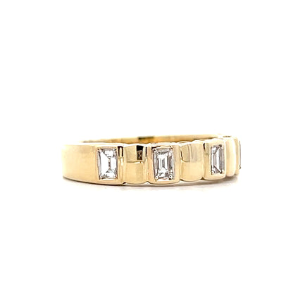 .46 Five Stone Bezel Wedding Band in 14k