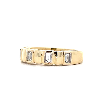 .46 Five Stone Bezel Wedding Band in 14k