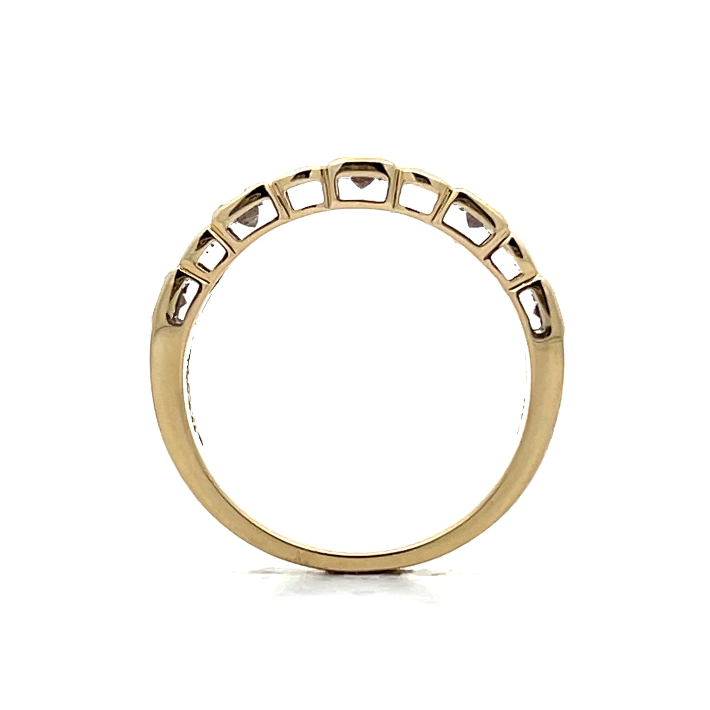 .46 Five Stone Bezel Wedding Band in 14k