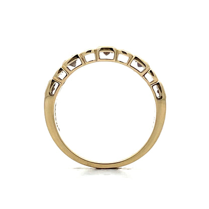.46 Five Stone Bezel Wedding Band in 14k