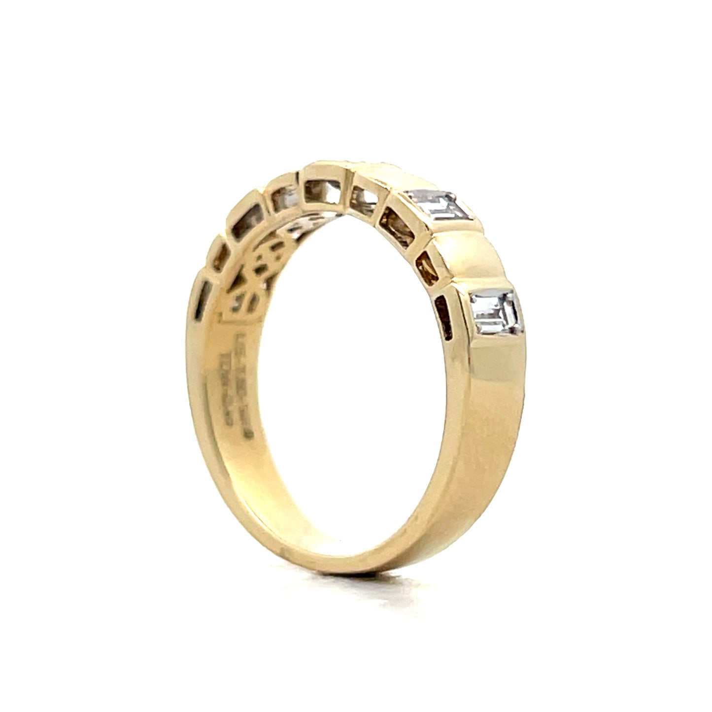 .46 Five Stone Bezel Wedding Band in 14k
