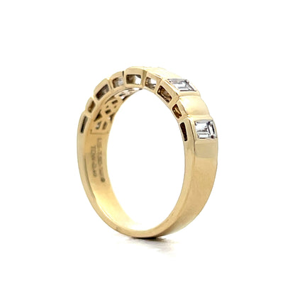 .46 Five Stone Bezel Wedding Band in 14k