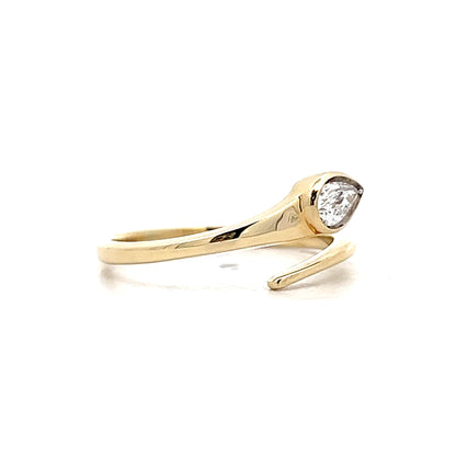 .23 Pear Diamond Snake Ring in 14k Yellow Gold