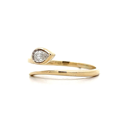 .23 Pear Diamond Snake Ring in 14k Yellow Gold