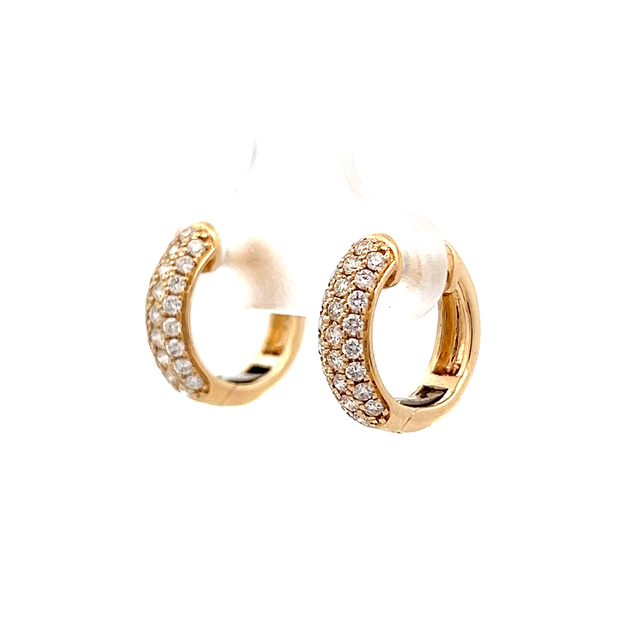 52 Pave Diamond Huggie Hoops 14k Yellow Gold – Filigree Jewelers