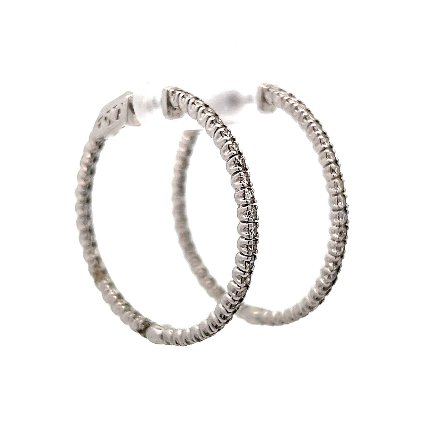 1.47 Inside-Out Diamond Hoop Earrings in 14k
