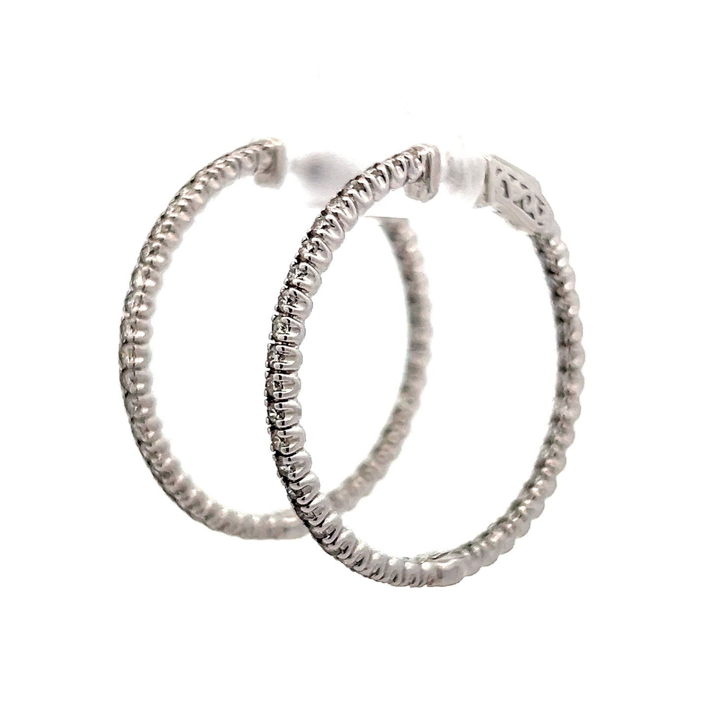 1.47 Inside-Out Diamond Hoop Earrings in 14k