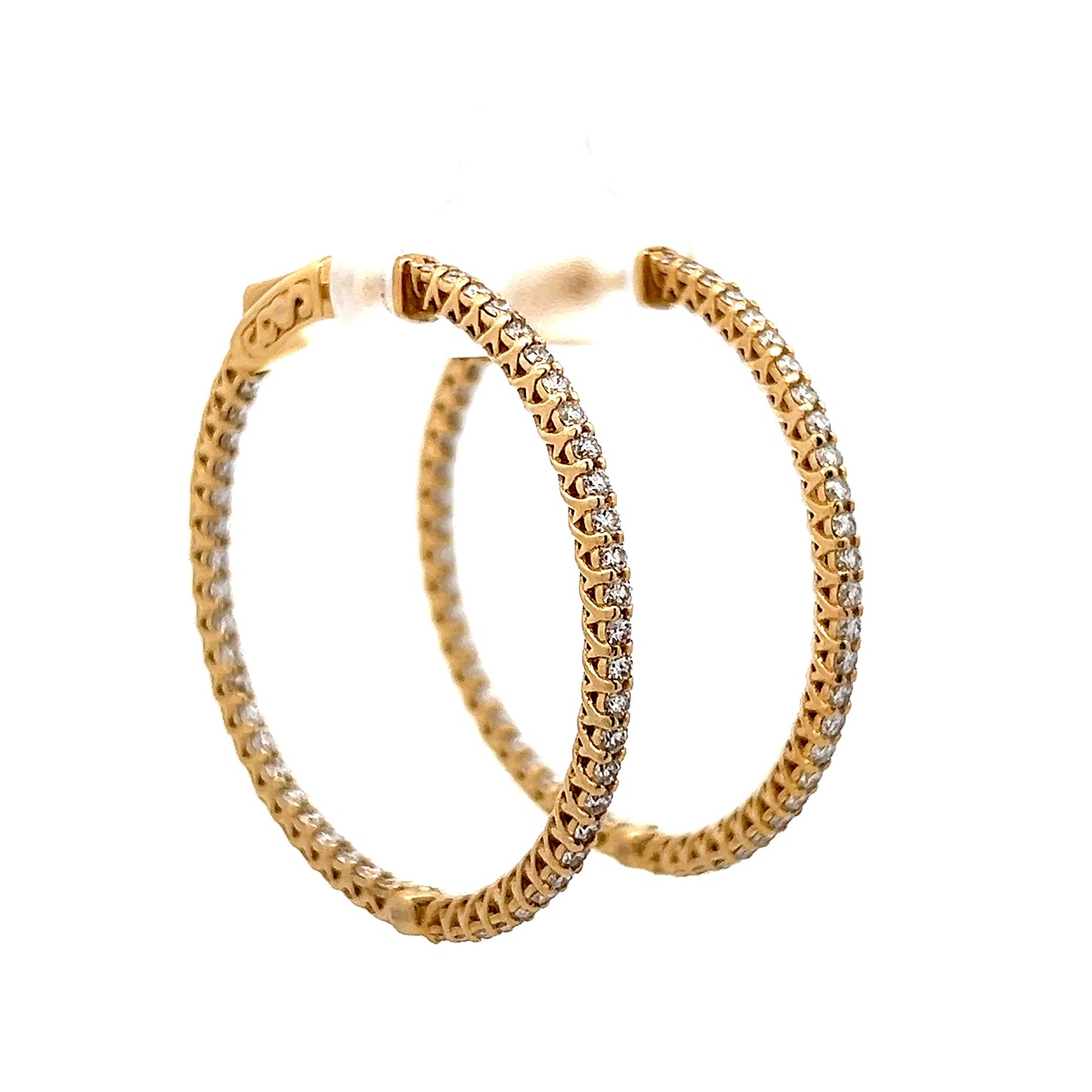 1.80 Inside-Out Diamond Hoop Earrings in 14k Yellow Gold