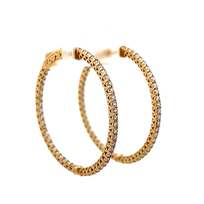 1.80 Inside-Out Diamond Hoop Earrings in 14k Yellow Gold