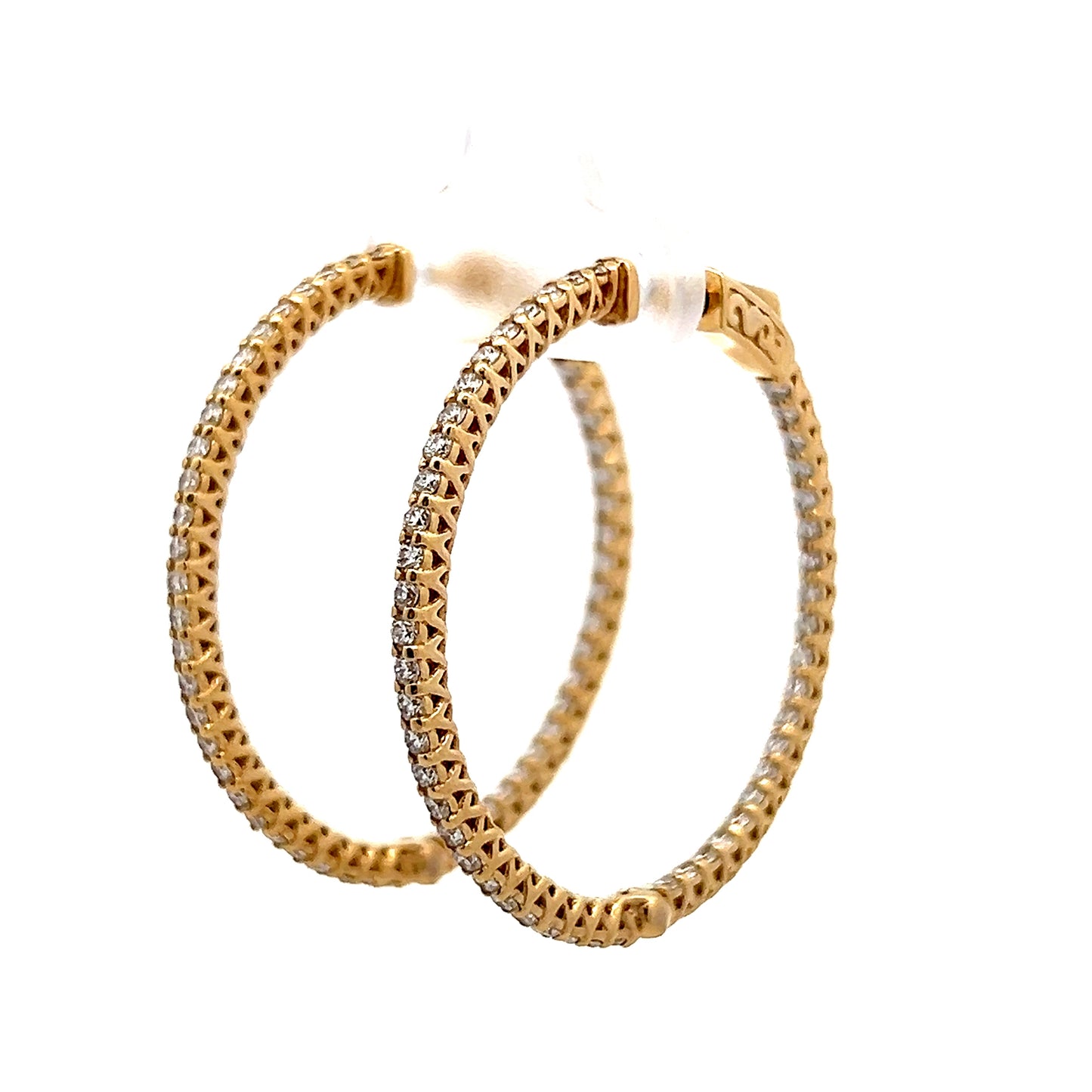 1.80 Inside-Out Diamond Hoop Earrings in 14k Yellow Gold