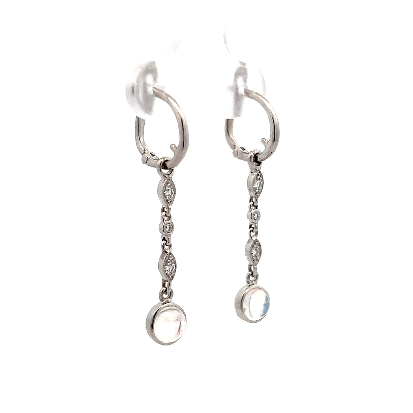 1.37 Wendy Walker Moonstone Drop Earrings in Platinum